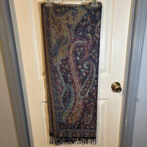 Paisley Pashmina Silk Blend Shawl Wrap 70/30 Fringe 28x72